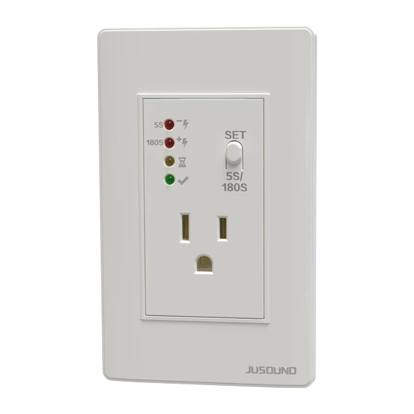 wall switch box mounted voltage protector socket